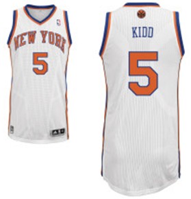NBA New York Knicks 5 Jason Kidd Authentic White Jerseys